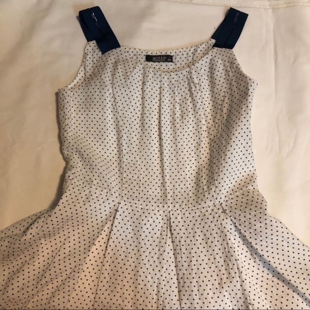 WANKO Polka dot Fit and‎ flare dress XS 34